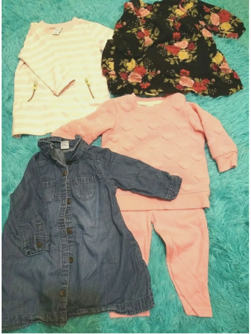 baby girl clothes tunic tops, dresses, fall, winter pre-owned size 6-12 months